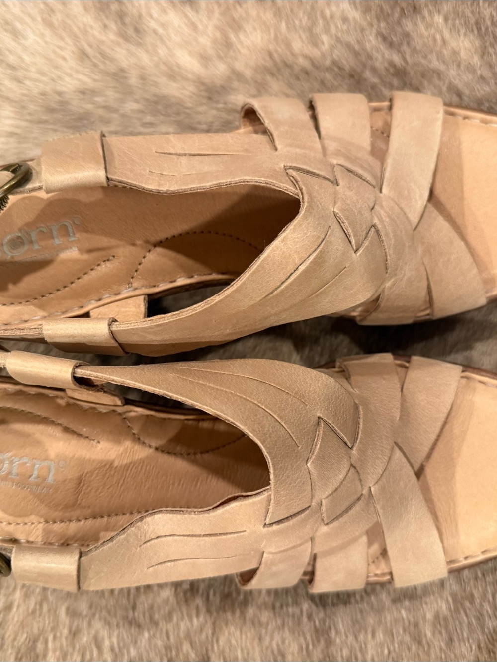 Born Womens Crevalle Leather Slingbacks Heel Sandals - Picture 3 of 7